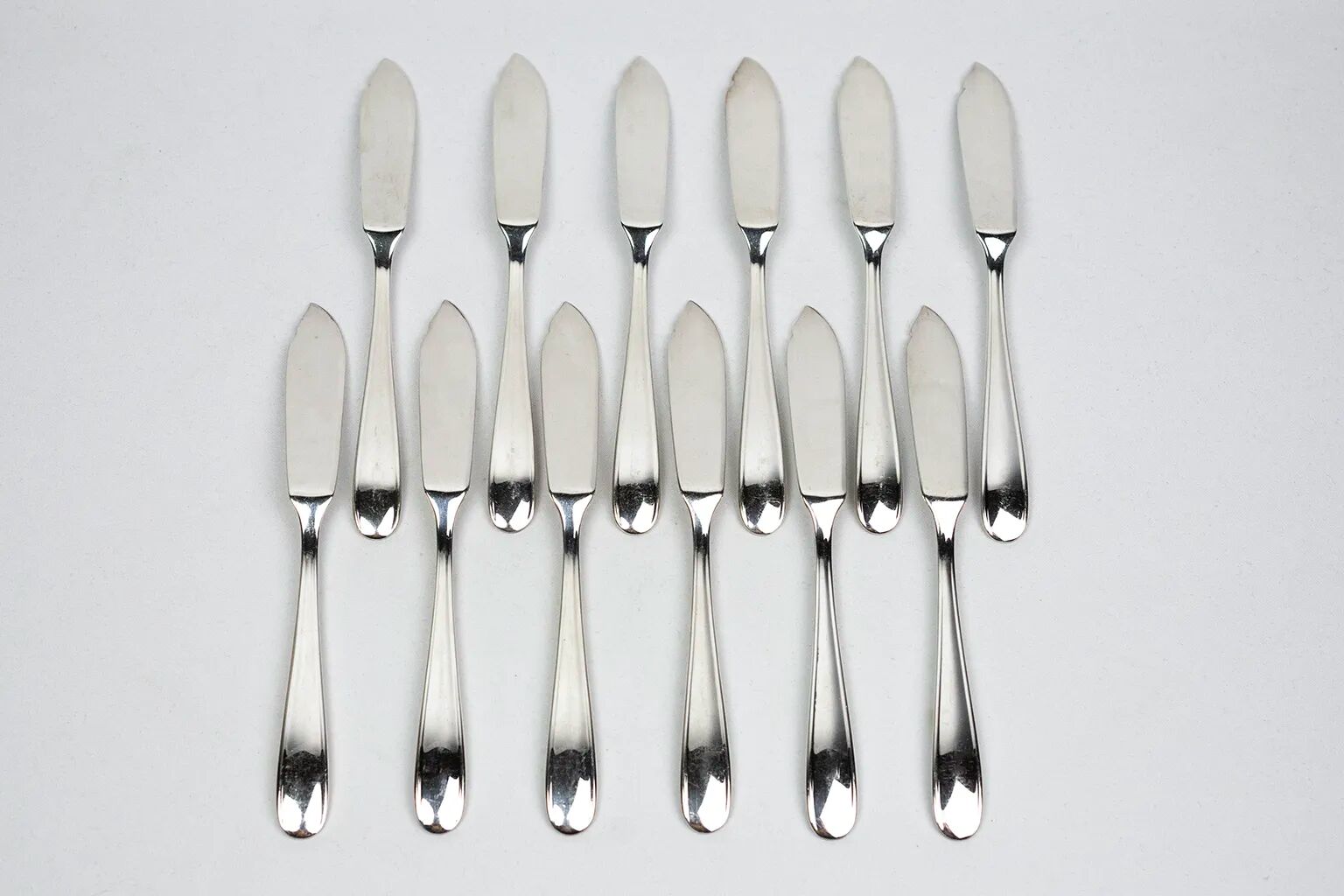 Christofle fish service for 12 — silver-plated metal, OC hallmarks, box