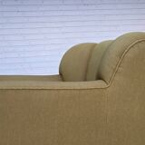 1960s, pair of Danish armchairs, green furniture wool, ash wood legs.