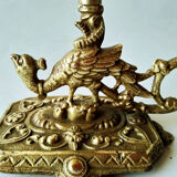 Bronze cellar rat candlestick