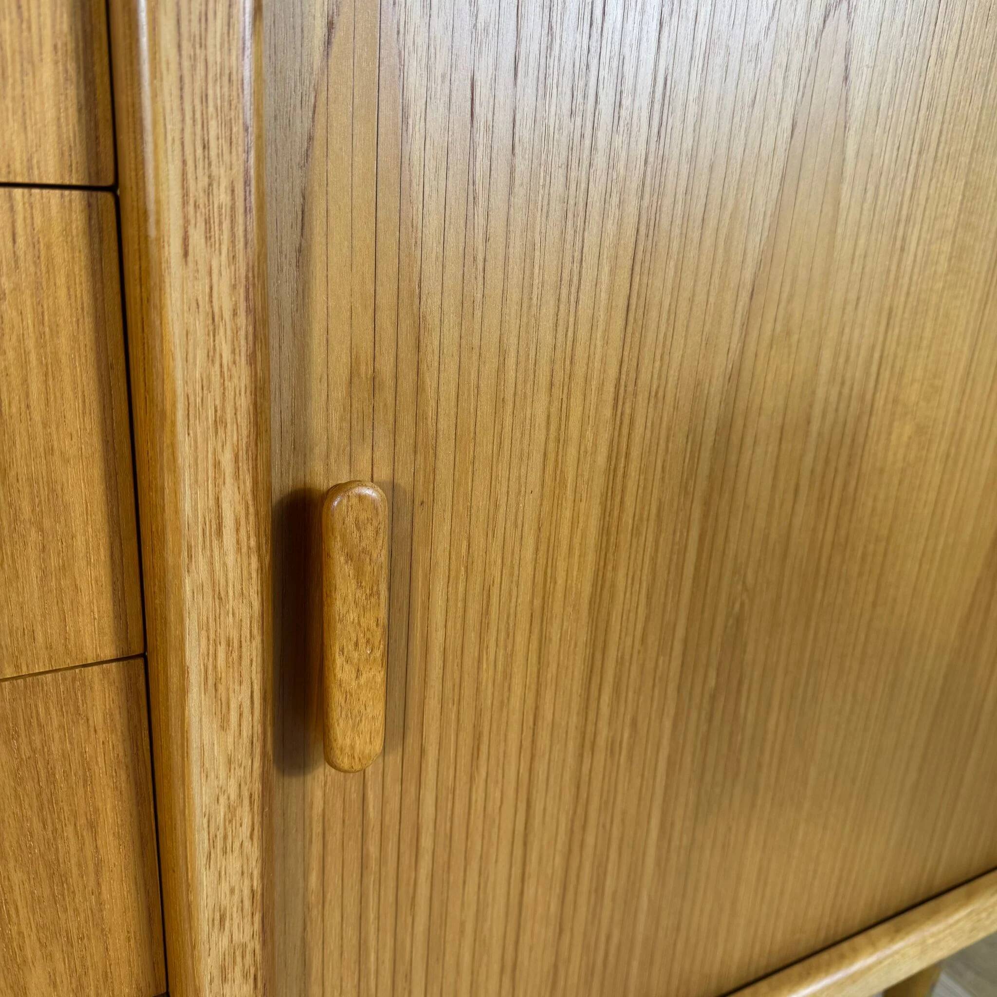 1960s Danish teak vintage buffet with sliding doors and drawers – Mid-Century Modern