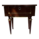 Nightstand with lovely mid-century style gold metal decor.