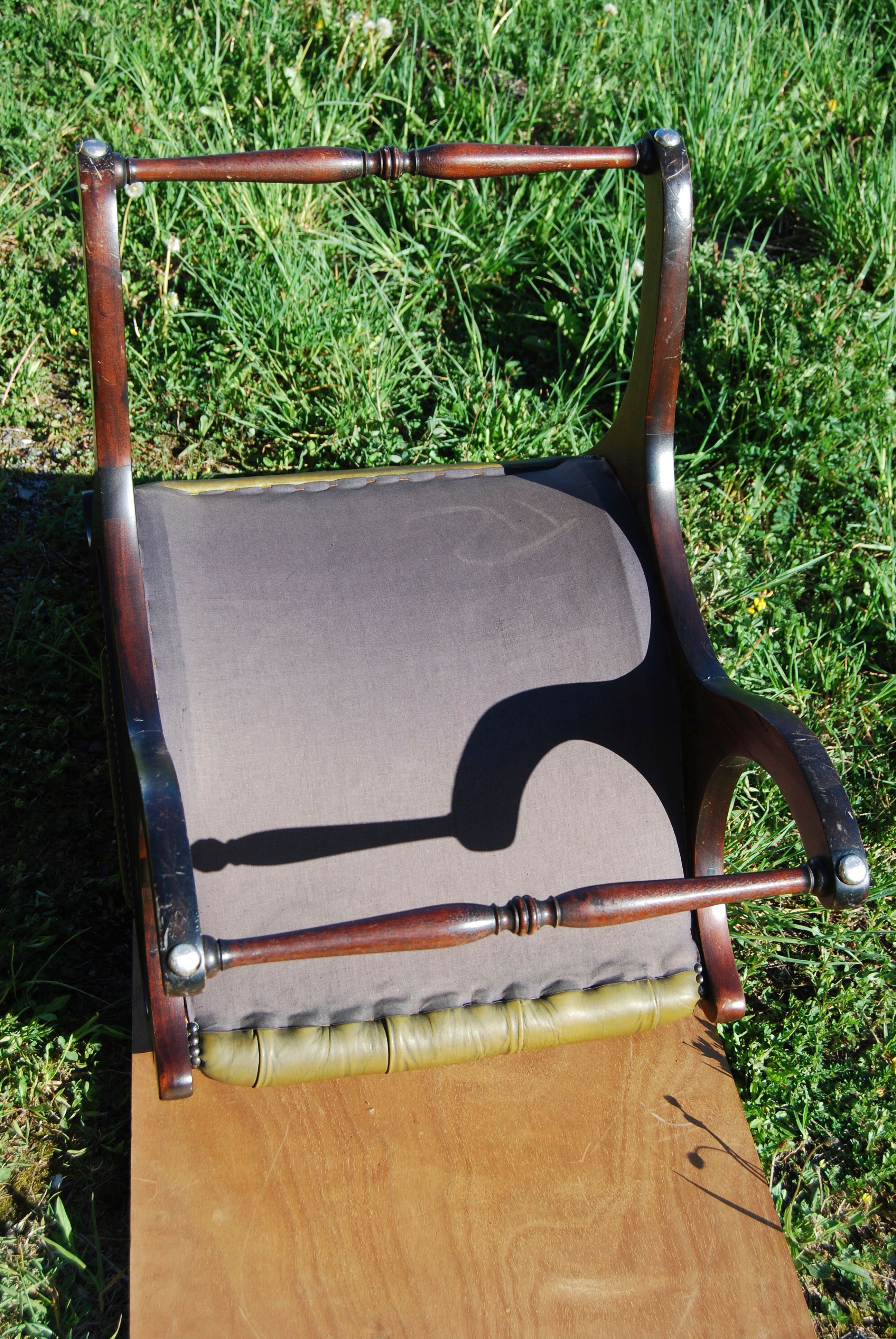 Chesterfield Victoria chair in green leather.