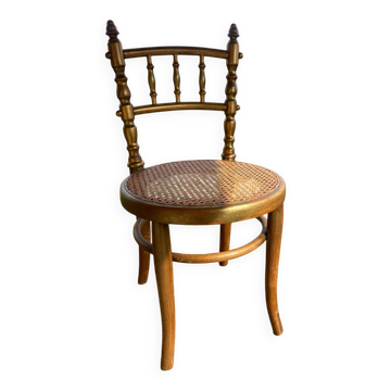 Chaise enfant en cannage et bois courbé