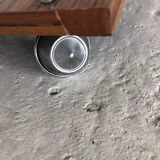 Turntable table / record storage on casters in formica from the 70s
