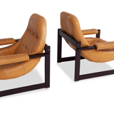 Suite de 2 fauteuils lounge vintage brésilien par Percival Lafer