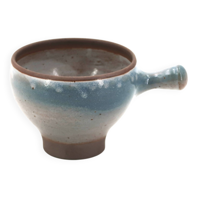 Grande tasse à anse bleu ciel en céramique grès de Roger Jacques années 60