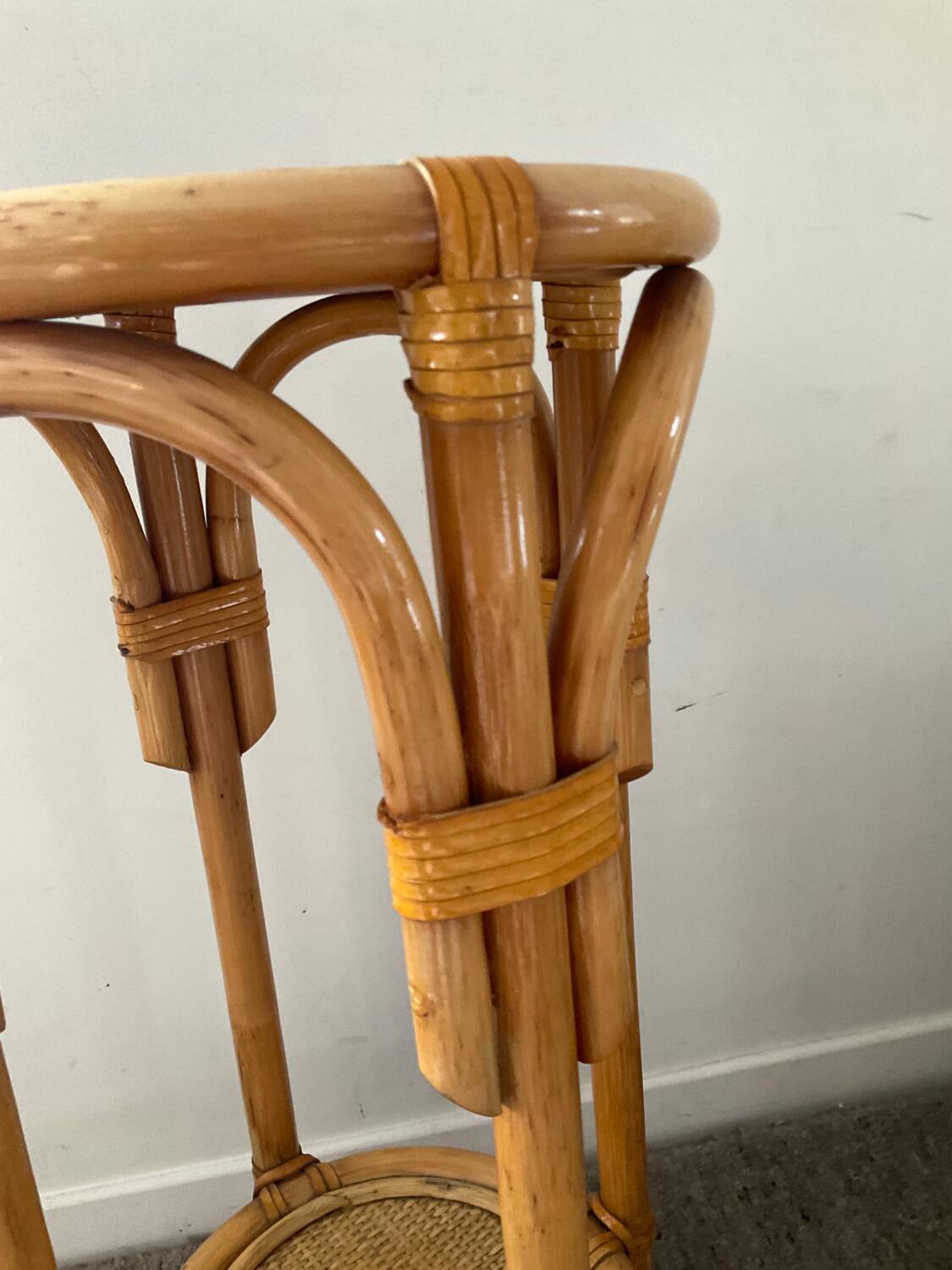 Vintage rattan seat from the 70s