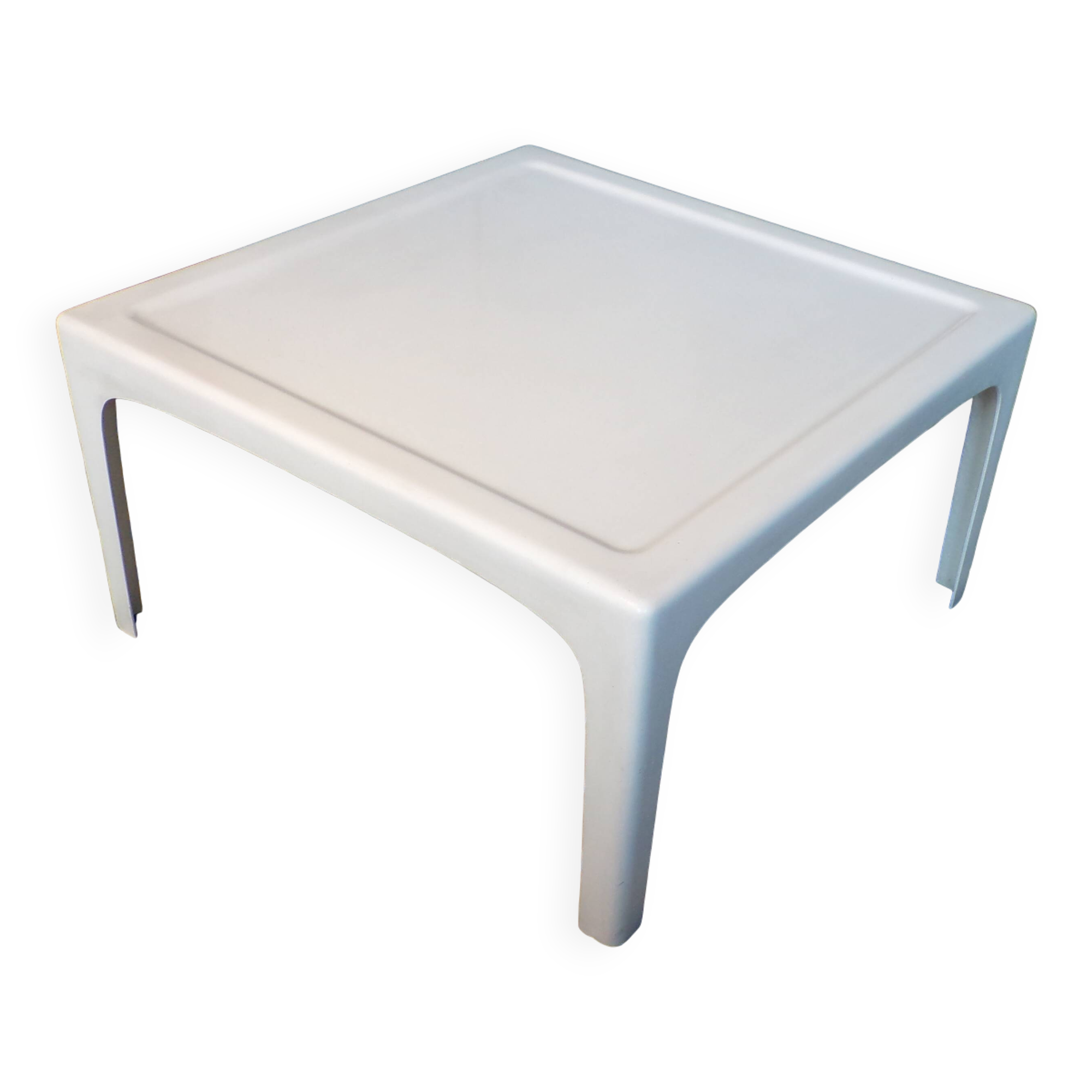 1970s square fiberglass coffee table
