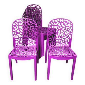Set of 6 SHAF chairs, made in Milan from polypropylene.