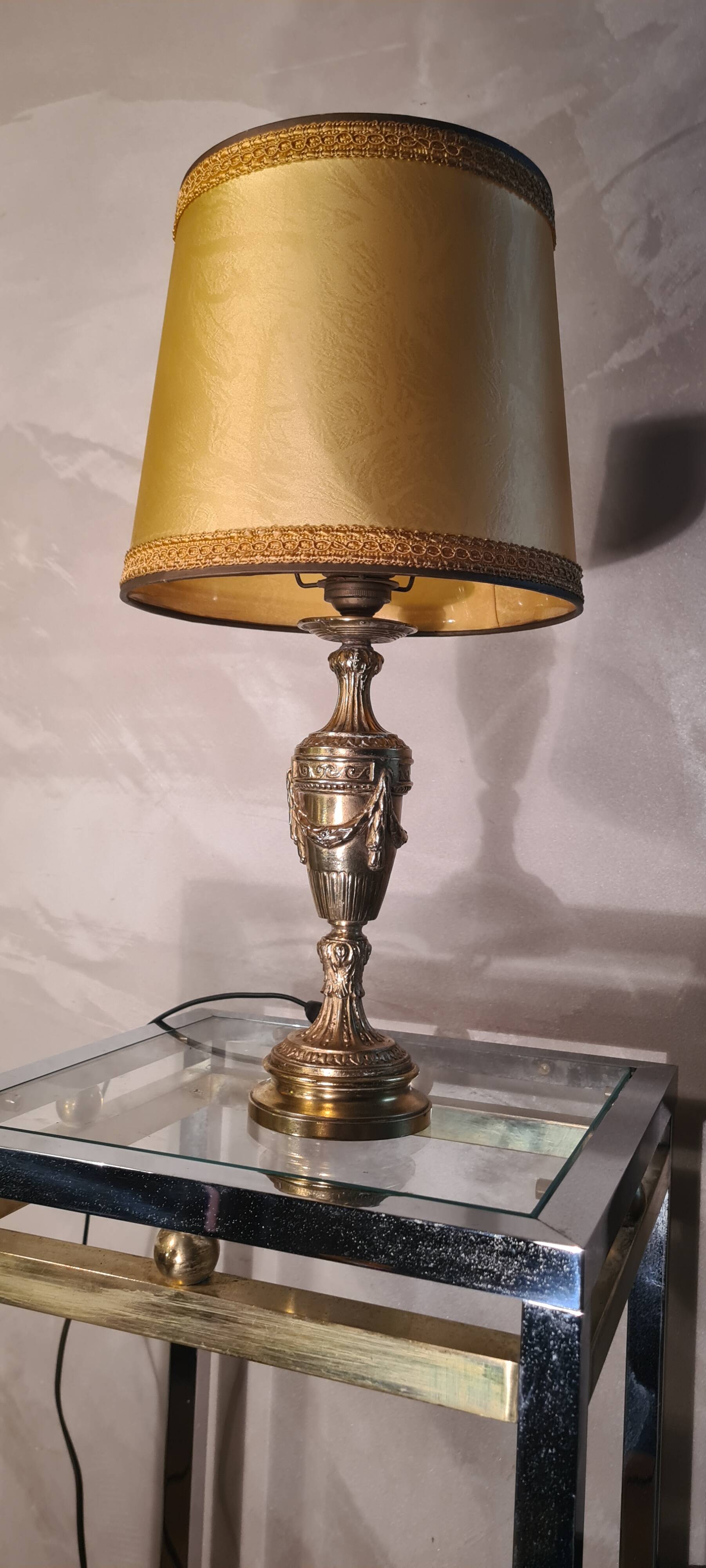 very beautiful empire lamp, 1960 gold chrome steel small trace of normal wear, 31x20