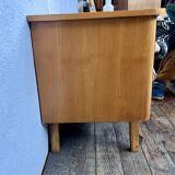 Vintage bedside table with compass feet