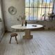 Travertine dining table 1970 Italy Tobia Scarpa