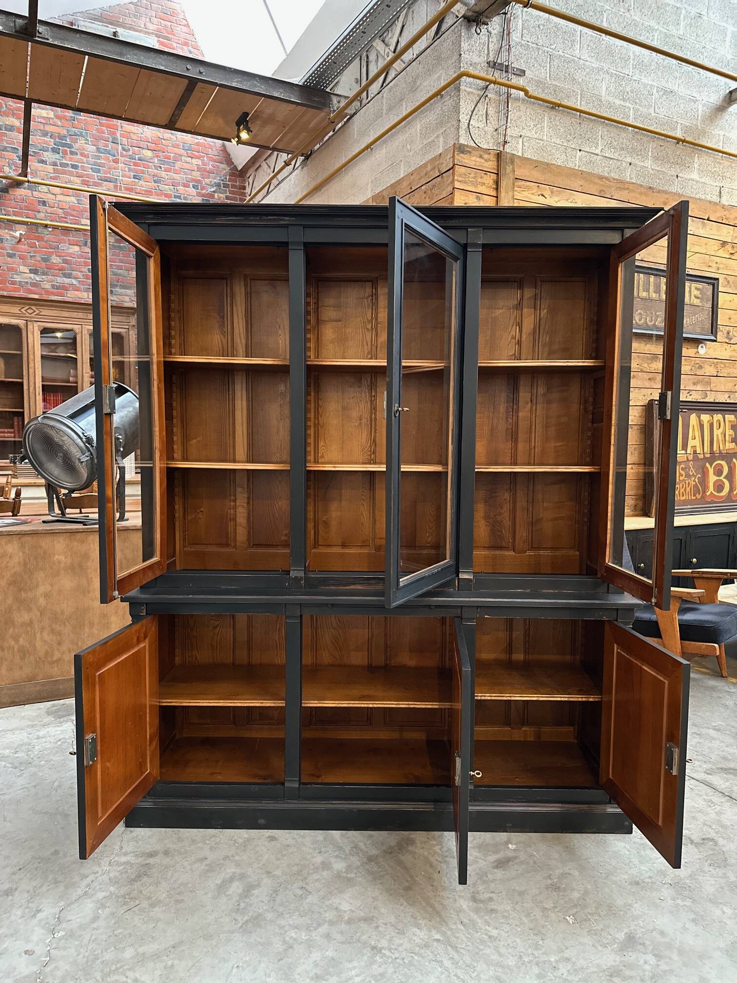 80s patinated bookcase