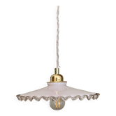 Vintage lampshade pendant light in white opaline