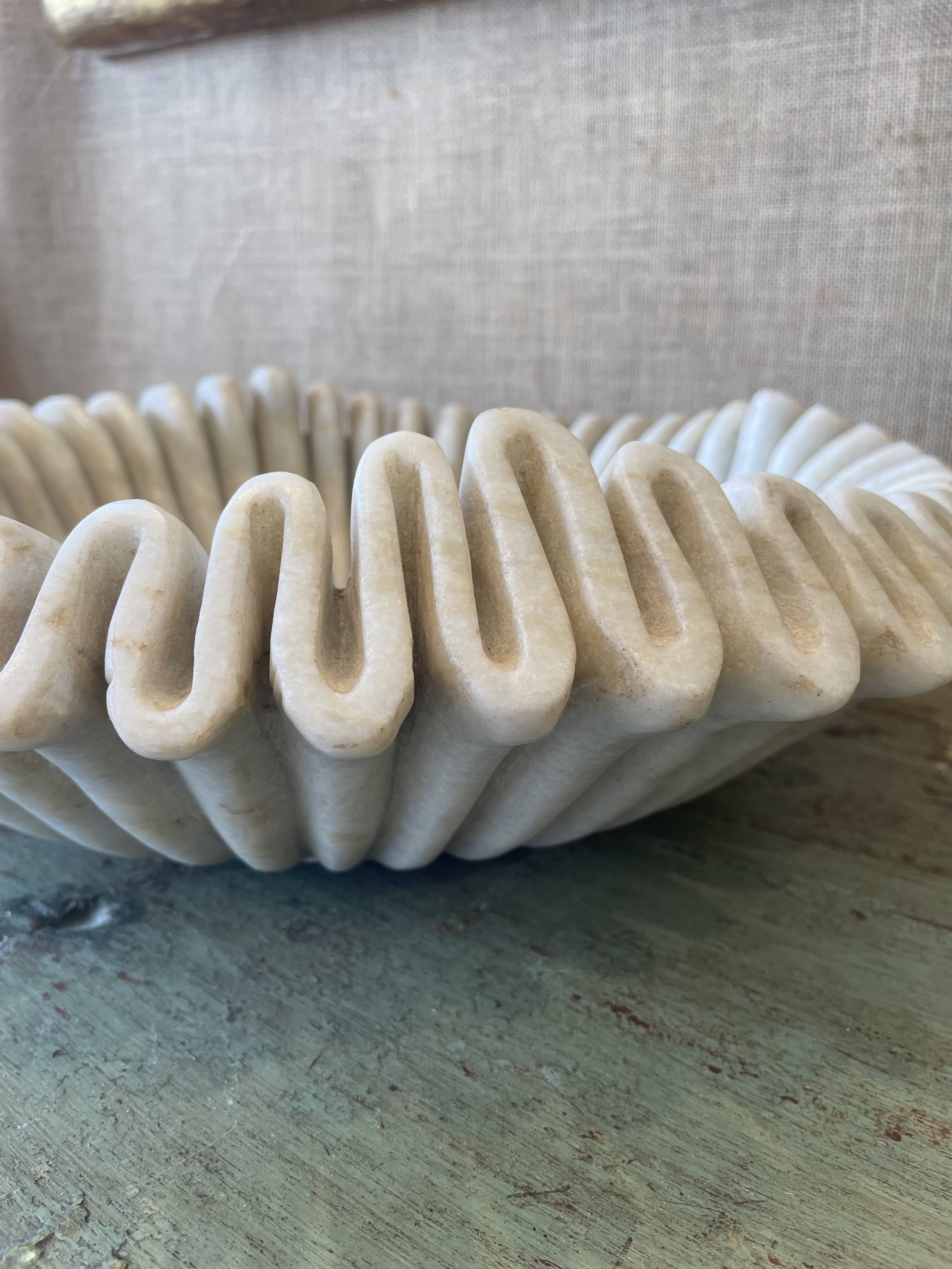 Hand-carved marble platter