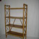 Rattan bamboo shelf on feet from the 50s 60s