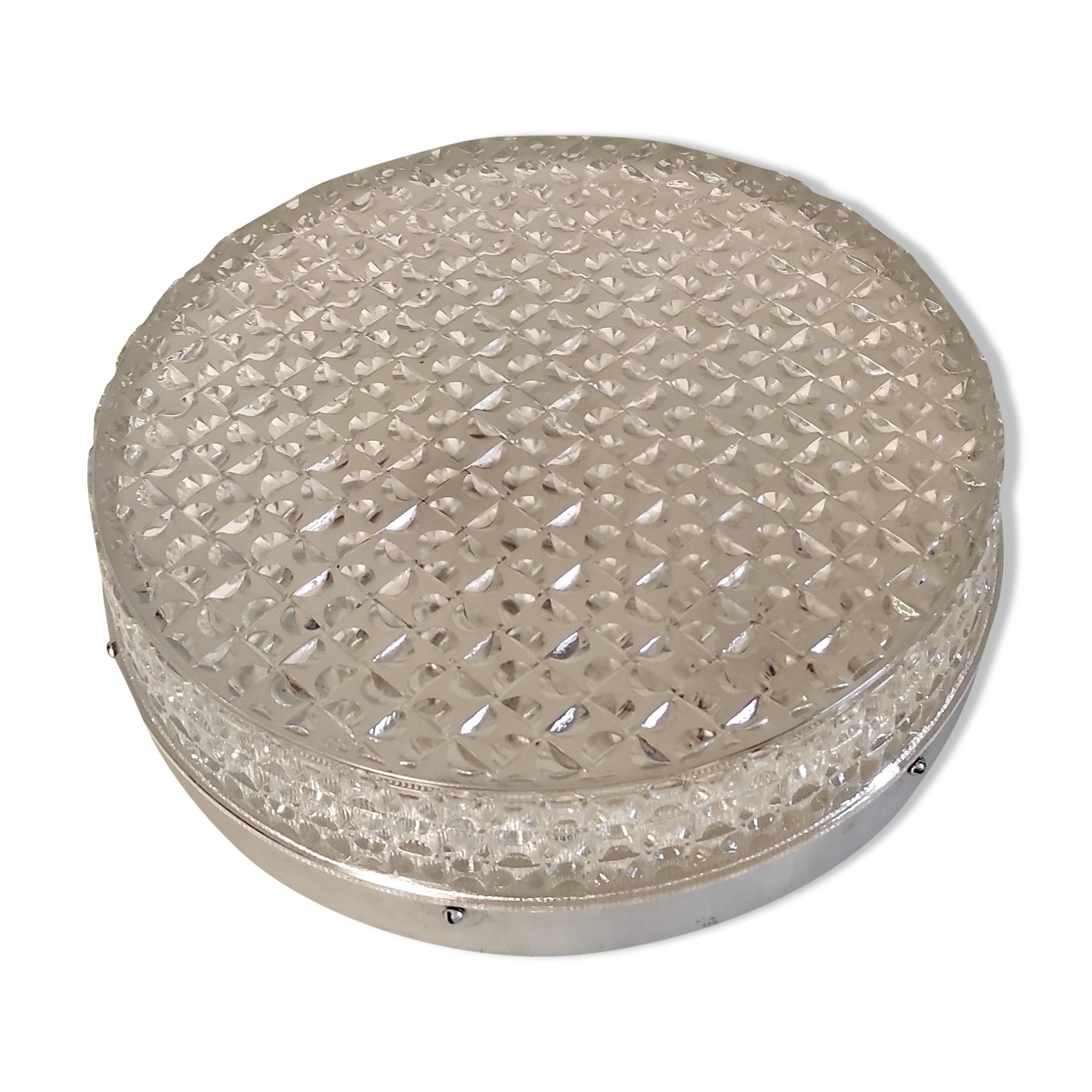 Ceiling lamp or wall lamp in cut glass in large format - 60s/70s