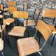 30 mismatched vintage industrial school chairs MULLCA tube & wood