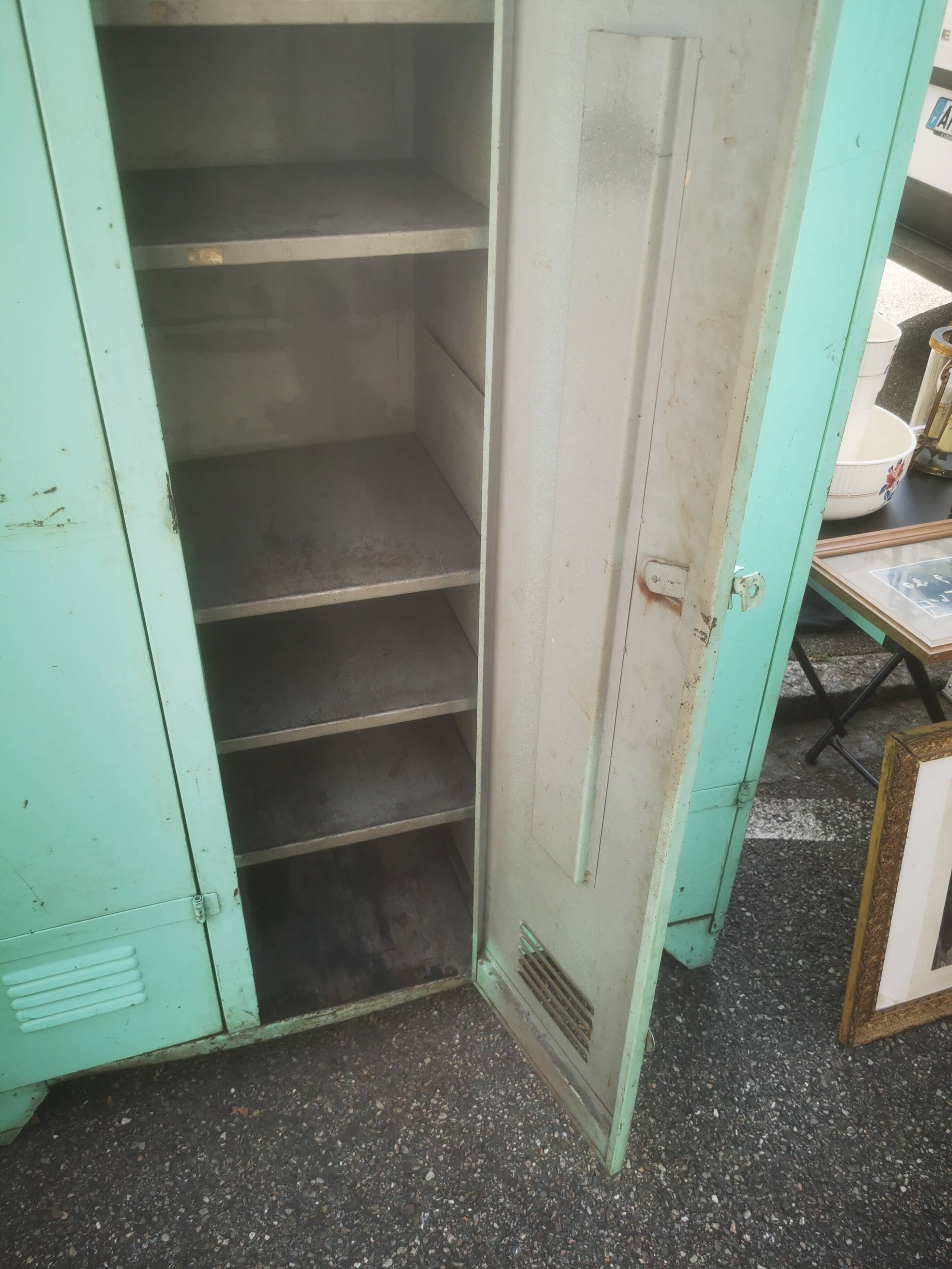 Vintage metal locker cabinet