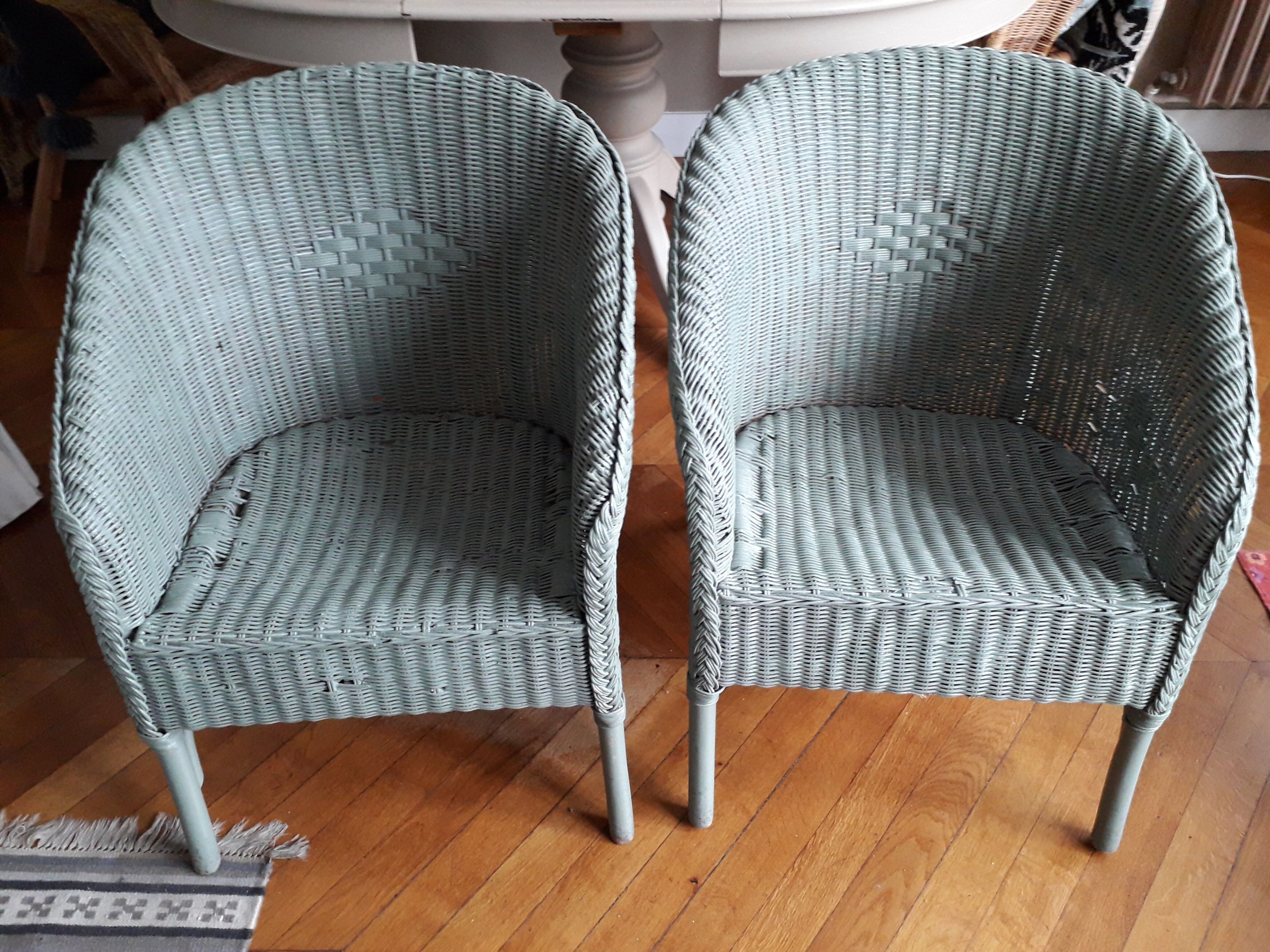 2 fauteuils vintage en rotin