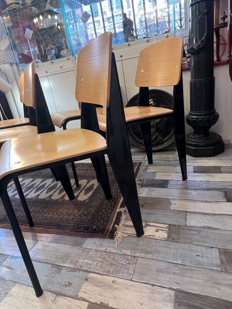 Set of 5 chairs model "Standard" by Jean Prouvé and produced by Vitra, from 2016, NO CHINA.