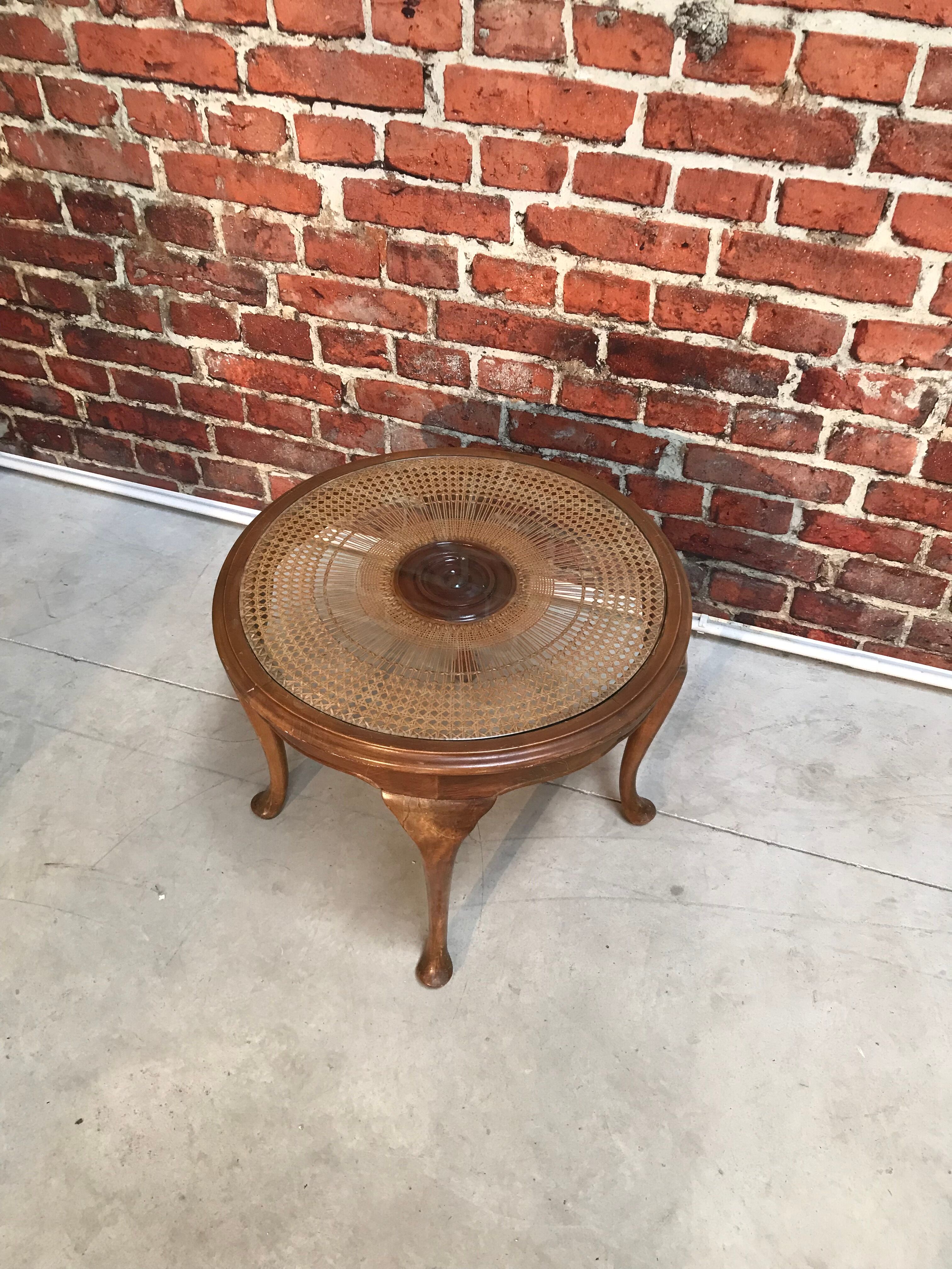 Coffee table in cannage