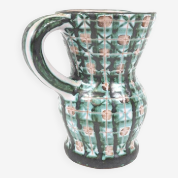 Robert Picault (1919-2000) - Earthenware pitcher with green grid decoration