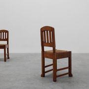 Set of 4 Early Art Deco Oak & Wicker Dining Chairs, Belgium, 1915
