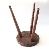 Tripod stool raw wood