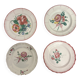 Set of 4 Islettes earthenware plates – 18th century – floral decoration
