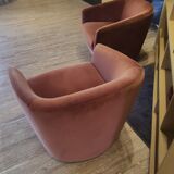 Fauteuil pivotant à 360º velours base acier inoxydable