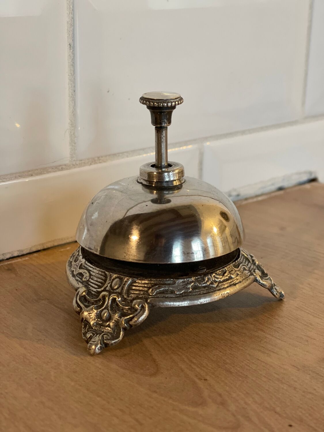 Silver metal hotel doorbell