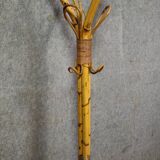 Antique bamboo and rattan coat rack, artistic work from the late 19th century.