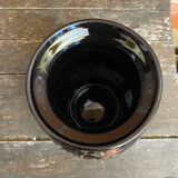 Antique st clement vase black ceramic painted decor vintage