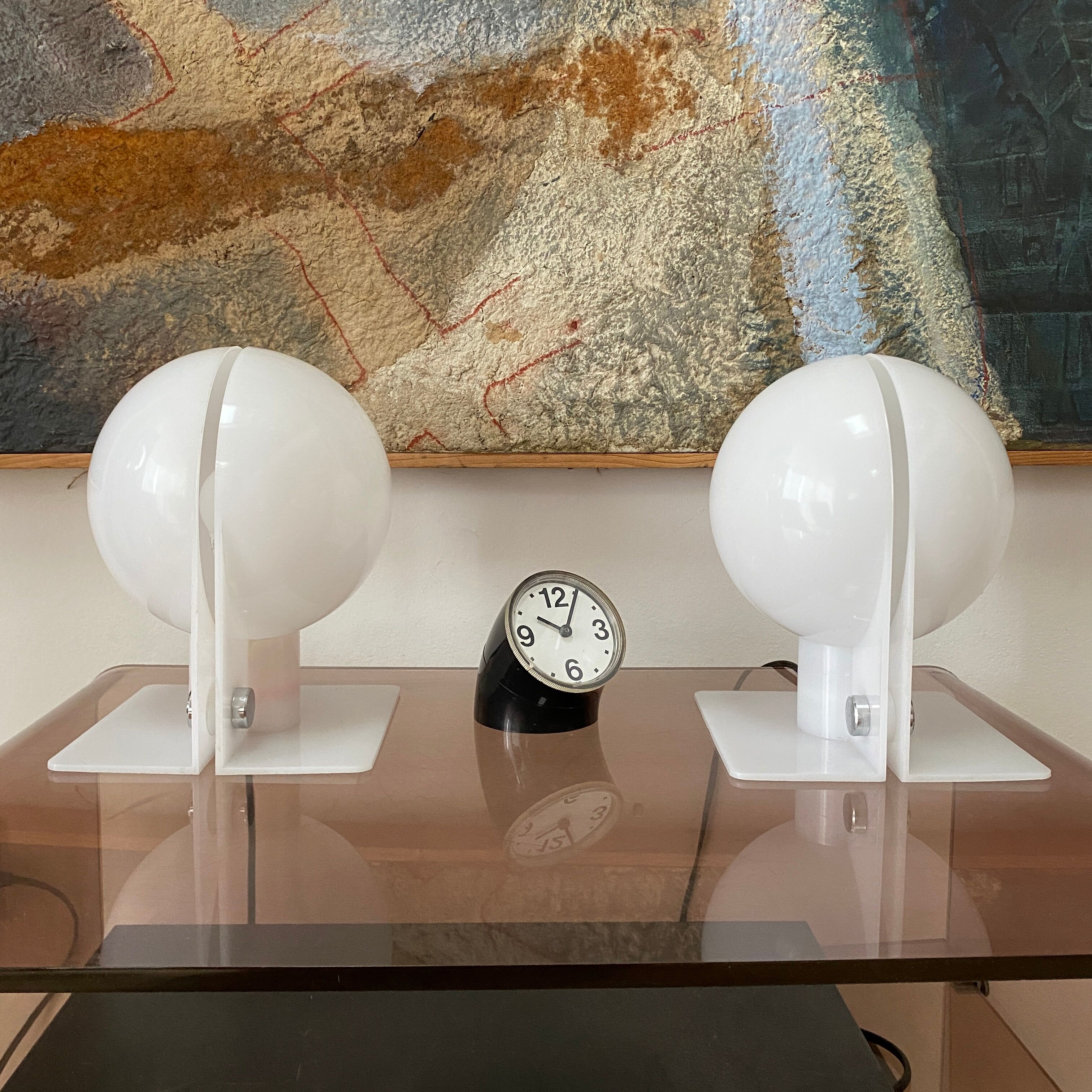 Pair of lamps "Sirio" Harvey Guzzini. Italy 1971