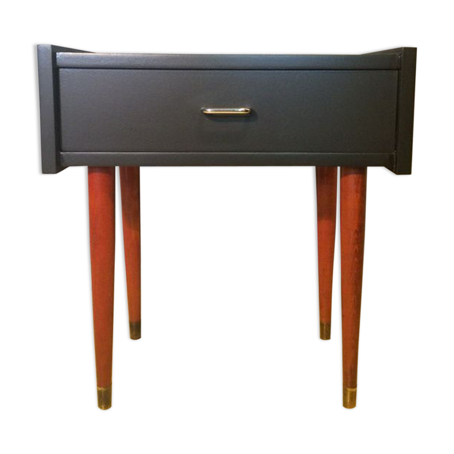 French vintage bedside revisited in black mast 60