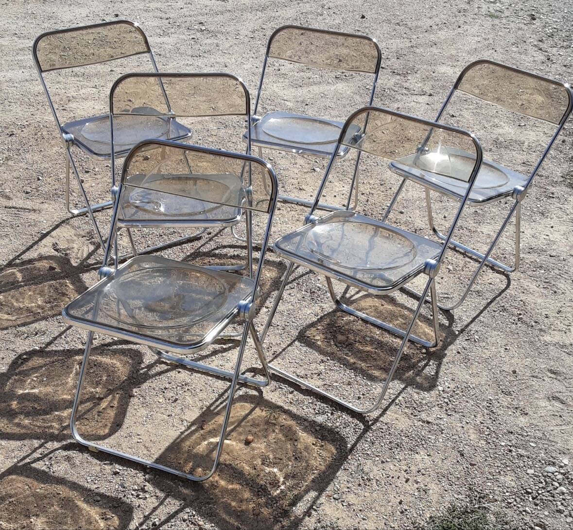 6 Plia chairs - Giancarlo Piretti - Castelli