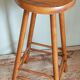 Vintage solid blond wood bar stool