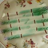 Assiette a asperges faience longchamp barbotine terre de fer