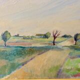 Original Swedish Mid-Century Oil On Board Painting" "Löderup, Skåne " by Acke Fornander