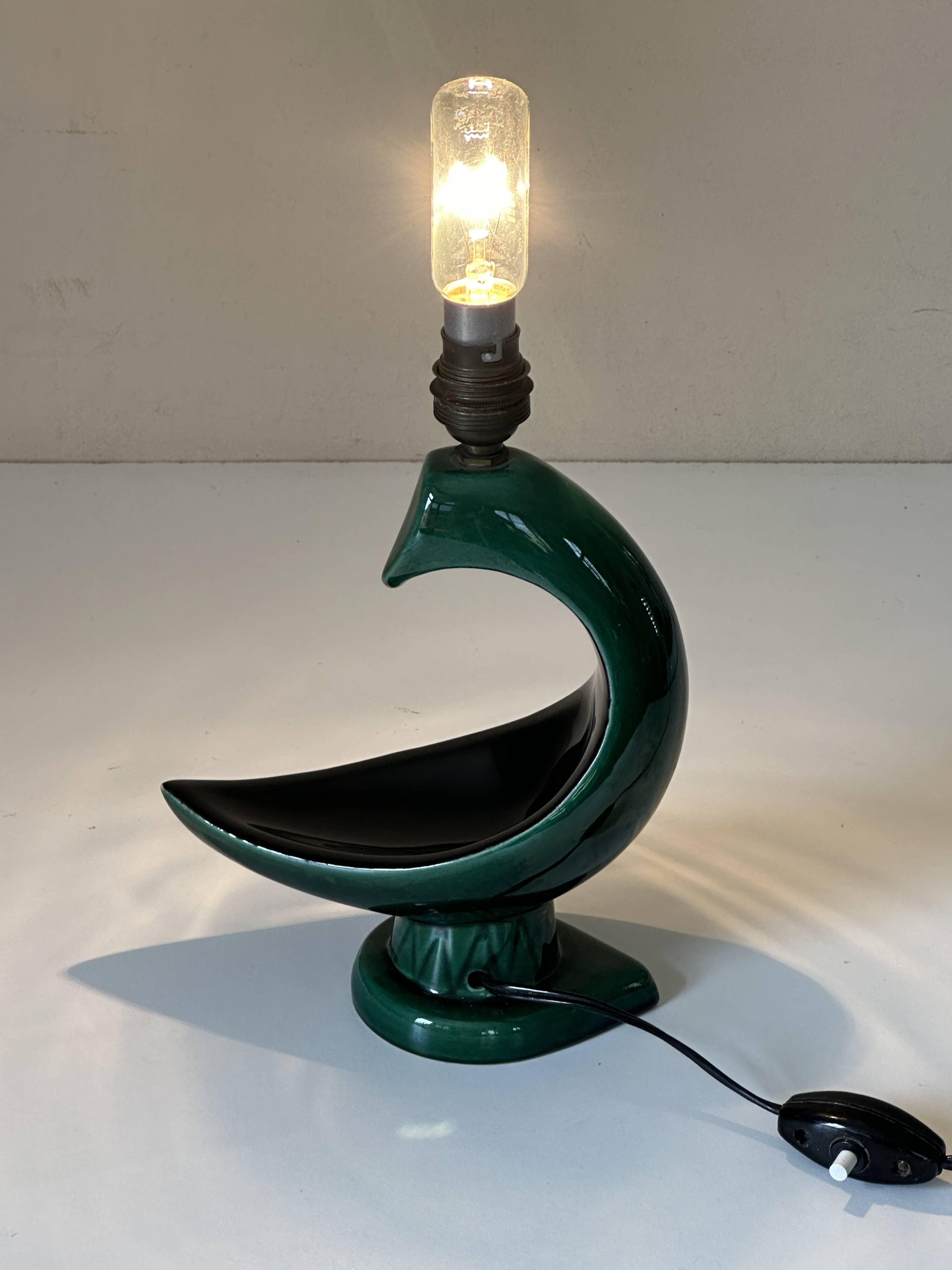 Vintage ceramic bird lamp from the 60s