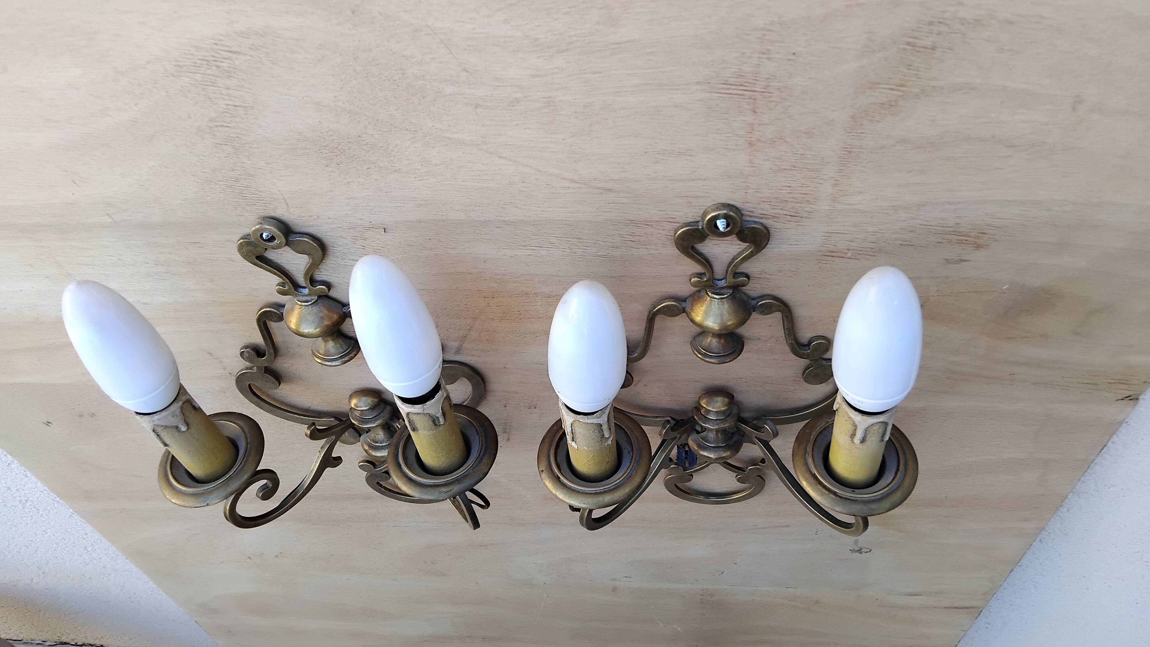 Paire d'applique bronze vintage