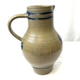 Pitcher in blue-decorated stoneware 34cm