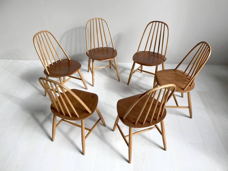 Set of 6 chairs Sven Erik Fryklund for Hagafors, model 16, Sweden, 1950