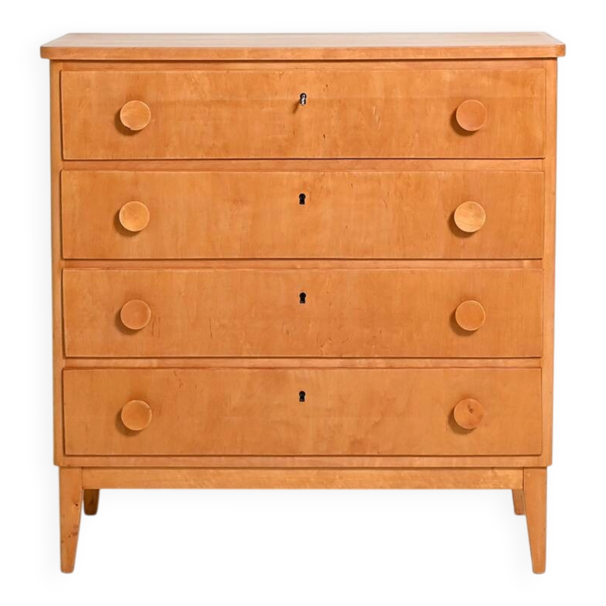 Commode en bouleau scandinave, années 1950