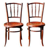 Paire de chaises bistrot Horgen-Glaris suisse début XXe