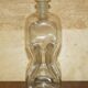 Pair of antique pinched decanters circa 1900 for serving whisky, bourbon, vodka, gin.