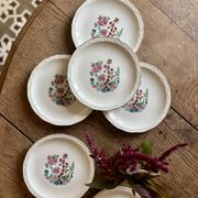Set of 6 vintage dessert plates, "Indian Tree" pattern by Digoin