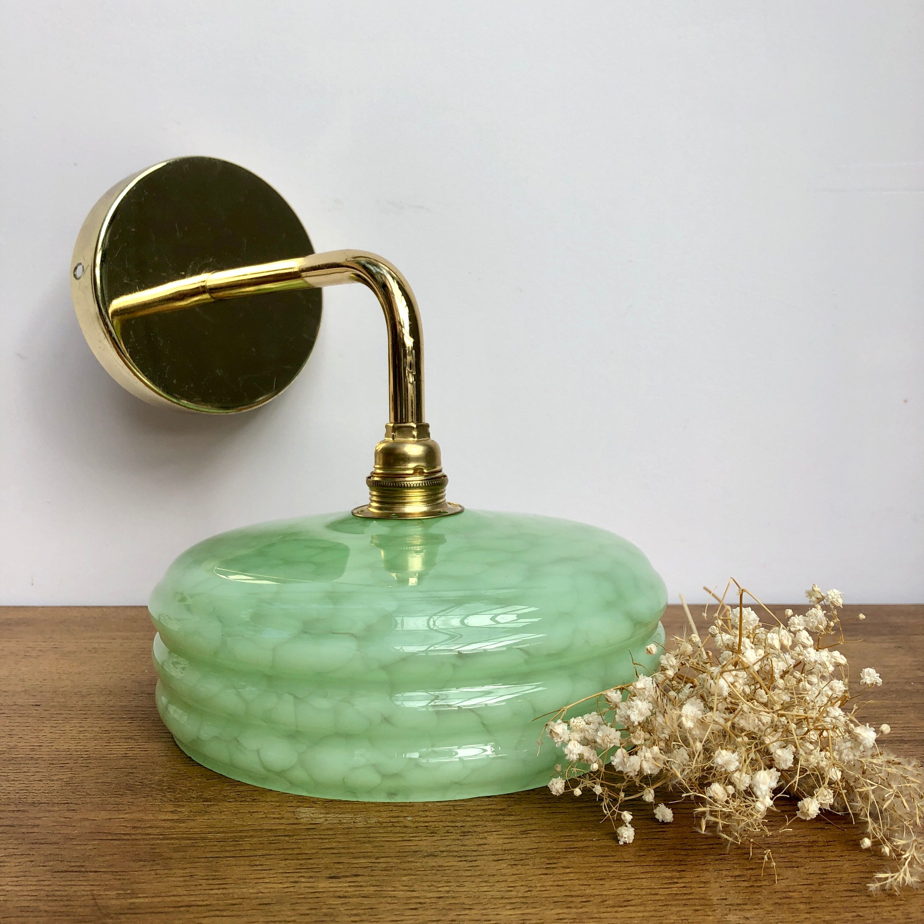 Clichy mint glass abt-day sconce