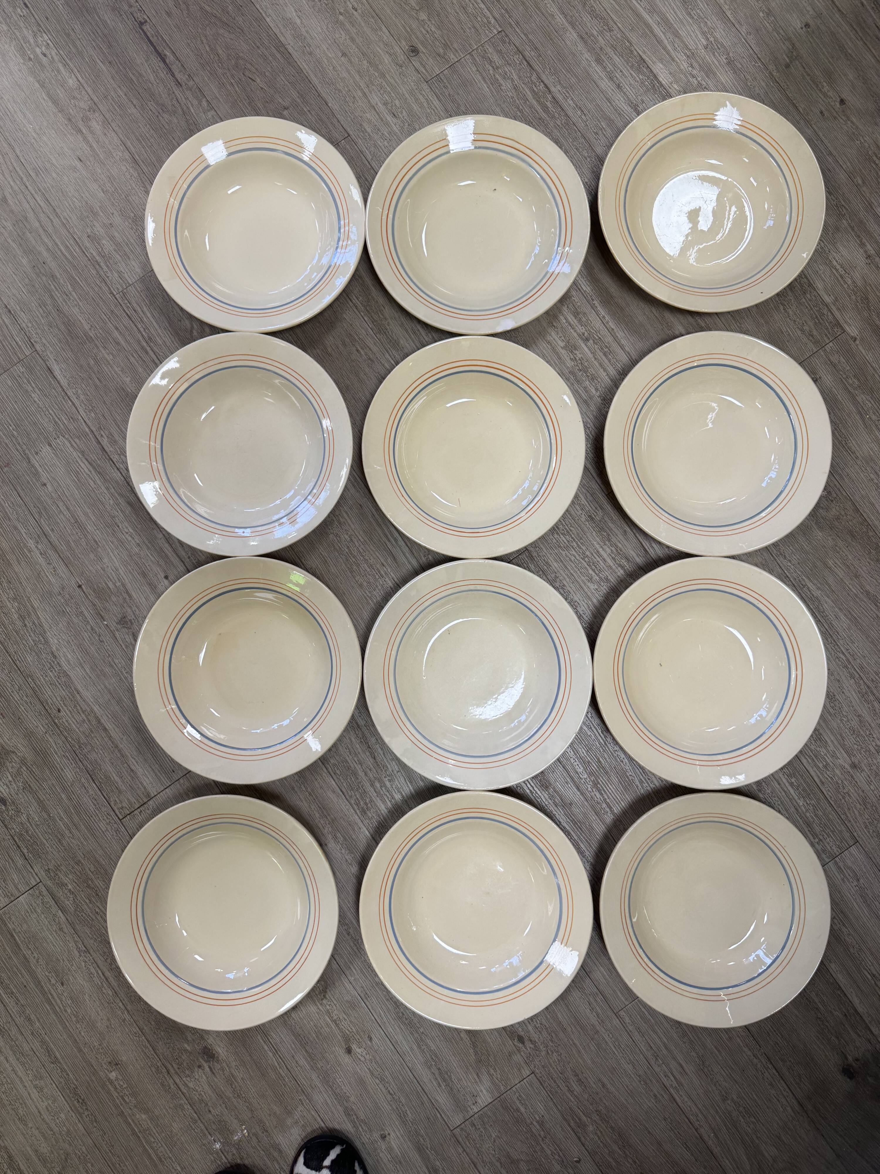 Striped soup plates